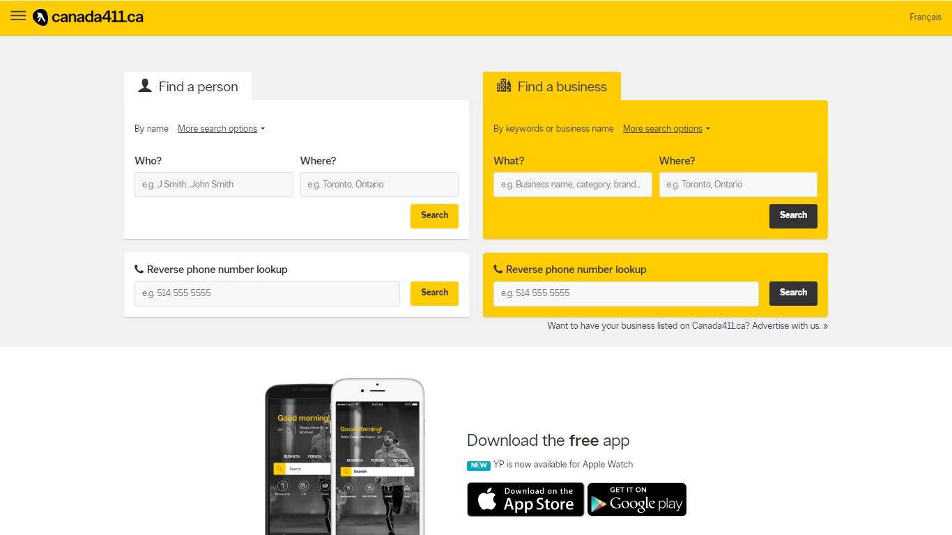 Canada 411 - Free People Search, Reverse Phone Lookup, Business ...