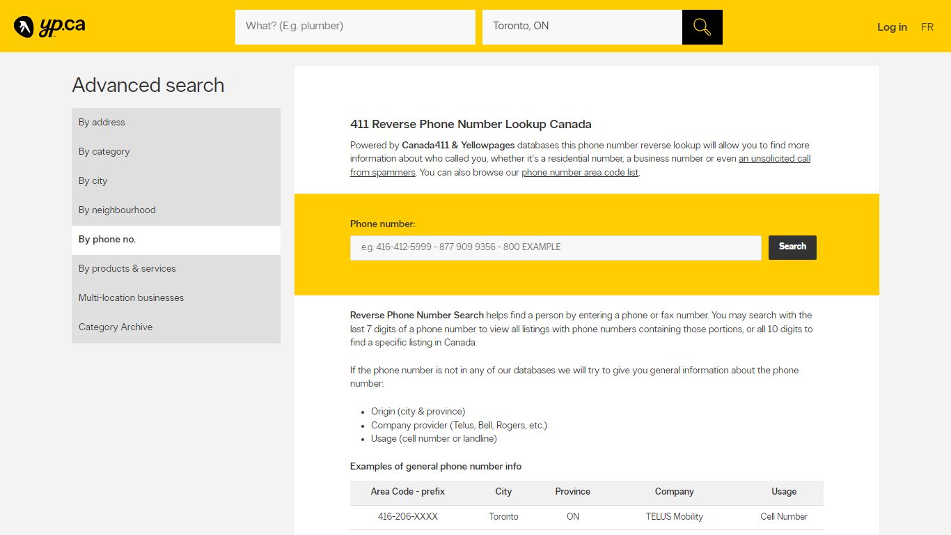 411 Reverse Phone Number Lookup Canada - YellowPages.ca